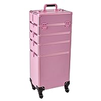 Rolling 5-in-1 with nail polish holder Portable Makeup Professional Cosmetic Organizer Makeup Traveling case Trolley Cart Trunk