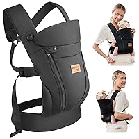 New Upgrade Ergonomic Baby Carrier Newborn Toddler Wrap Carrier,Hands Free Baby Sitting Support Sling,Breathable,Perfect for Infants/Chest Sling for Babies Shower Gift (Black)