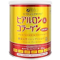 FINE JAPAN Collagen Peptides. Hyaluronic Acid & Collagen + Ubiquinol. Marine Collagen Powder with Elastin. Non-GMO. Supports Skin, Hair, Joints and Bones. (196g/6.9oz x Approx. 28-Days Course)