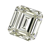 4.50 CT VS1 Emerald Cut Loose Real Moissanite Use 4 Pendant/Ring Off White Light Brown Color