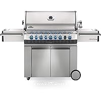 Napoleon PRO665RSIBPSS-3 Prestige PRO 665 RSIB Propane Gas Grill, sq.in. + Infrared Side and Rear Burners, Stainless Steel