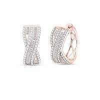 Mothers Day Gifts Twisted Sparkly Cubic Zirconia Huggie Hoop Earrings High Polished Hypoallergenic Earrings - 2.25 carat (ctw) Simulated Diamond Hoop Huggies Women's Earrings Sterling Silver (VVS1 Clarity, D Color, 2.23 Ct)