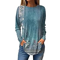 Oversize Womens Clothes Fall 2023 Tshirts Shirts for Women Womens Long Sleeve Shirts Long Sleeve Shirts Womens Long Sleeve Tops Black Tops for Women Blouses for Women Fashion 2022 Turquoise XXL