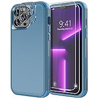 Diverbox Designed for iPhone 13 Pro case with Screen Protector Camera Lens Cover Heavy Duty Shockproof Shock-Resistant Cases for Apple iPhone 13 pro Phone 6.1 inch (Blue)