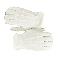 G & F Products 100% White Cotton Marching Band Parade Glove Formal Dress Gloves Service Gloves Inspection Gloves, Sold by Pair, Size Large 1 Pair