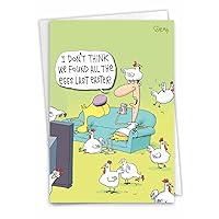 NobleWorks - Funny Easter Greeting Card with 5 x 7 Inch Envelope (1 Card) Found All Eggs 7286
