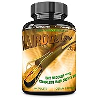 HAIROGAIN DHT Blocker. Support Hair Growth. 10000 mcg Biotin, Collagen & Hair Vitamins Added. Help Decrease Hair Loss and Baldness. 60 Tablets