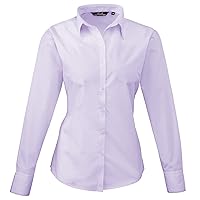 Premier Womens/Ladies Poplin Long Sleeve Blouse/Plain Work Shirt