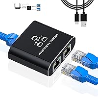 Gigabit Ethernet Splitter 1 to 2 - Network Splitter with USB Power Cable, RJ45 Internet Splitter Adapter 1000Mbps High Speed for Cat 5/5e/6/7/8 Cable [2 Devices Networked Simultaneously]