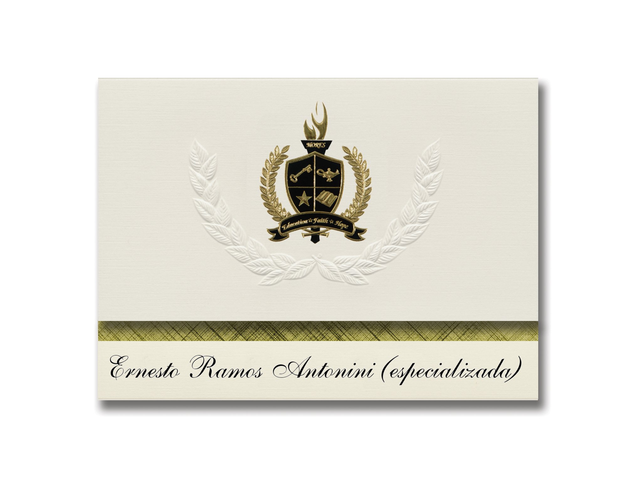 Signature Announcements Ernesto Ramos Antonini (especializada) (San Juan, PR) Graduation Announcements, Presidential Basic Pack 25 with Gold & Blac...