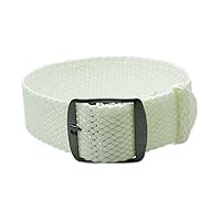 18mm White Perlon Braided Woven Watch Strap with PVD Buckle