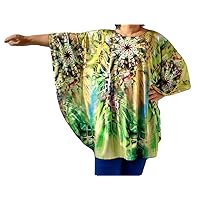 Plus Size Loose Fit Tops Tunic Dress Shirt Cover Up Spandex Casual, Bust 60