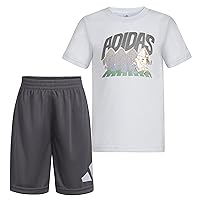 adidas Boys Short Sleeve T-shirt and Poly Shorts 2-piece Set