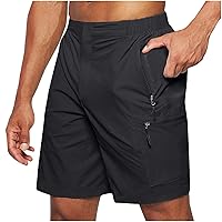 Mens Workout Shorts with Zipper Pocket, Quick Drying Jogger Shorts Summer Thin Gym Shorts for Fitness Running Short