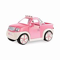 Lori – Pick-Up Truck for Mini Dolls – Pink Car for 6-Inch Dolls – Real Radio & Trailer Hitch – Music & Lights – 3 Years + – Ride & Shine Pickup Truck – Light Pink