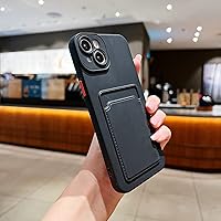Spevert Case for iPhone 14 Wallet Case with Card Holder,Frosted Soft TPU Gel Shockproof Slim Lightweight Case Cover 6.1 Inch - Black