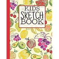 Kids Sketch Book: Practice How To Draw Workbook, Large Blank Pages For Sketching: Classroom Edition Sketchbook For Kids (Fruit Design)