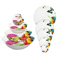 5 Pieces Reusable Bowl Covers Elastic Food Storage Cover Stretch Fabric for Kitchen Proofing Beautiful Nature Proofing Bowl