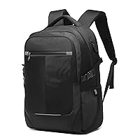 Business Backpack Fits 17.3 Inch Laptop for Men Women | Travel Work Anti Theft Backpack with USB Charging Port (Black)