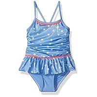 Girls Star Foil 1-Piece Swimsuit