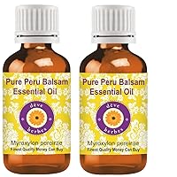 Deve Herbes Pure Peru Balsam Essential Oil (Myroxylon pereirae) Steam Distilled (Pack of Two) 100ml X 2 (6.76 oz)