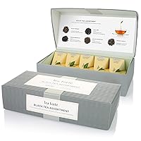 Assorted Black Tea, Petite Presentation Box Tea Sampler Gift Set with 10 Handcrafted Pyramid Tea Infusers