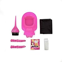 At Home Salon Kit - DIY Hair Color Kit, Includes Color Mixing Bowl, Wide Color Brush, 2 Croco Clips, Disposable Cape, and Pair of Disposable Gloves