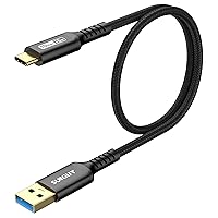 SUNGUY 10Gbps Android Auto USB C Cable, 1.5FT 3A USB 3.1 Gen 2 Fast Charging & Data Transfer USB C CarPlay Cable, Compatible with iPhone 15/15 Pro Max, Galaxy S22 S21 Note 20, Pixel 6 5 (Black)