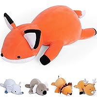 Weighted Stuffed Animals, 4.2Lb Weighted Fox Plush, 24in Giant Fox Throw Pillow Soft Plushie Doll Toy Gifts