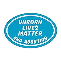 Oval Magnet, Unborn Lives Matter (Anti Abortion Pro Life) Baby Blue, 6