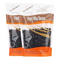 Hard Wax Beans for Face, Underarms, Brazilian, Bikini Hair Remover 10.6 Ounce, Pack of 2 (Black)