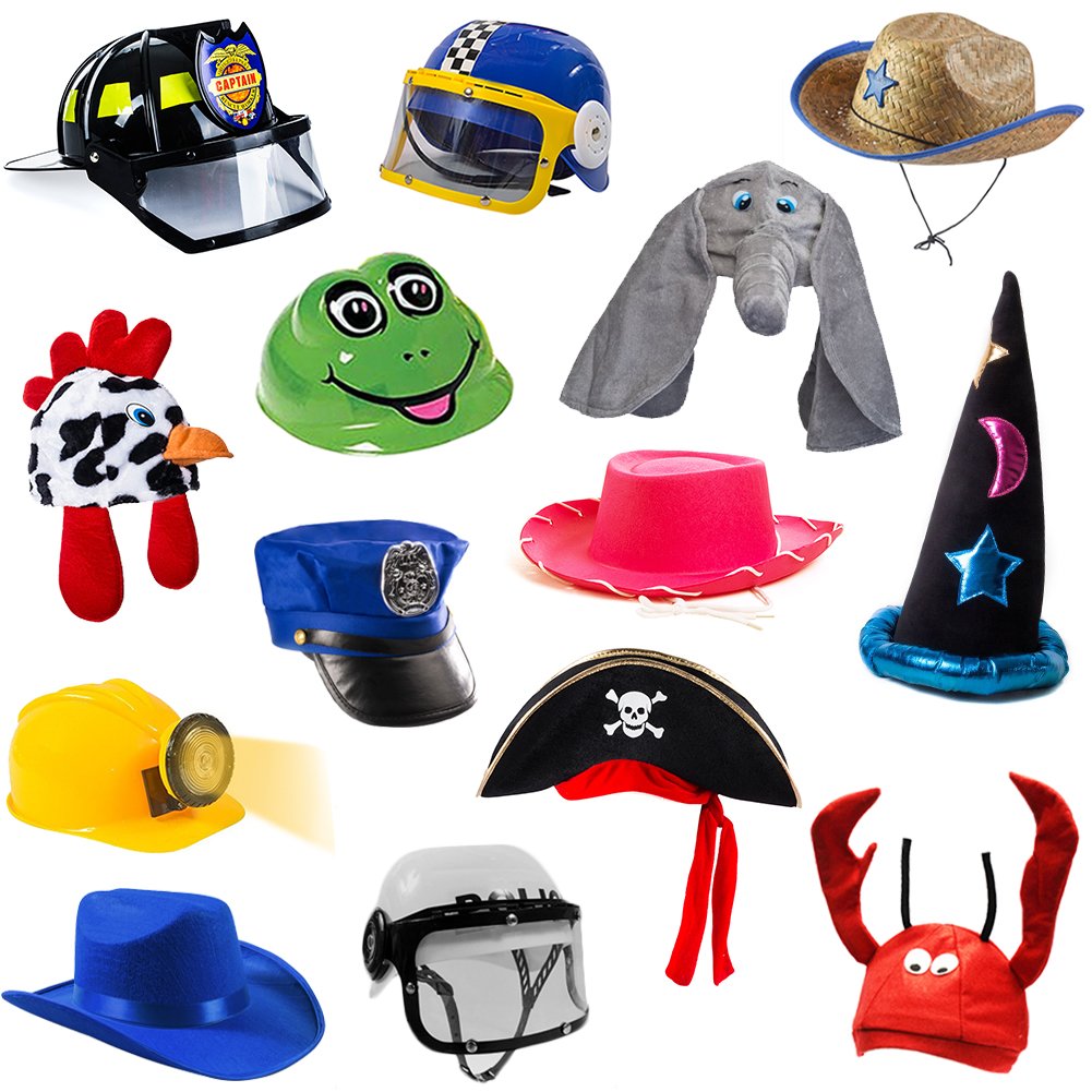 Tigerdoe Dress Up Hats for Kids - Kids Dress Up - Costume Hats (5 Pc Set) Assorted Party Hats
