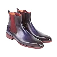 Paul Parkman Navy & Purple Chelsea Boots (ID#BT552PUR)