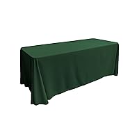 LA Linen Polyester Poplin Washable Rectangular Tablecloth, Stain and Wrinkle Resistant Table Cover Fabric Table Cloth for Dinning, Kitchen, Party, Holiday 90 by 156-Inch, Hunter Green 90 in x 156 in
