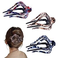 Hair Clips for Women French Curved Hair Clips for Thick Hair,3Pcs Hair Claw Clips No Slip Strong Grip Comfortable Hold Flat Hair Clamp Clip Fashion Beauty Hair Accessory Barrettes Clip Gifts for Women