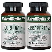 NutraMedix Joint Support Bundle - Includes Curcumin from Turmeric and Serrapeptase Enzyme Support Capsules for Joint Support and Healthy Inflammatory Response Support - 2-Piece Supplement Set