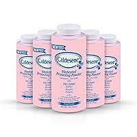 Caldesene Medicated Protecting Powder with Zinc Oxide & Cornstarch-Talc Free, 5 Ounce (5 Pack)