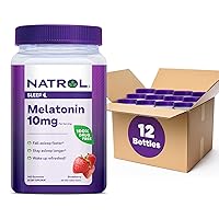Melatonin 10mg, Dietary Supplement for Restful Sleep, Sleep Gummies for Adults, 140 Strawberry-Flavored Gummies, 70 Day Supply (Pack of 12)
