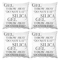 18'' x 18'' Set of 4 Silica Gel Do Not Eat Throw Away Package Throw Pillow Covers, Cushion Covers, Pillow Cases, Pillowcases for Couch Sofa Bedroom Living Room Home Decor 45cm x 45cm