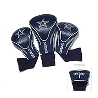 Team Golf NFL Dallas Cowboys Contour Golf Club Headcovers (3 Count) Numbered 1, 3, & X, Fits Oversized Drivers, Utility, Rescue & Fairway Clubs, Velour lined for Extra Club Protection