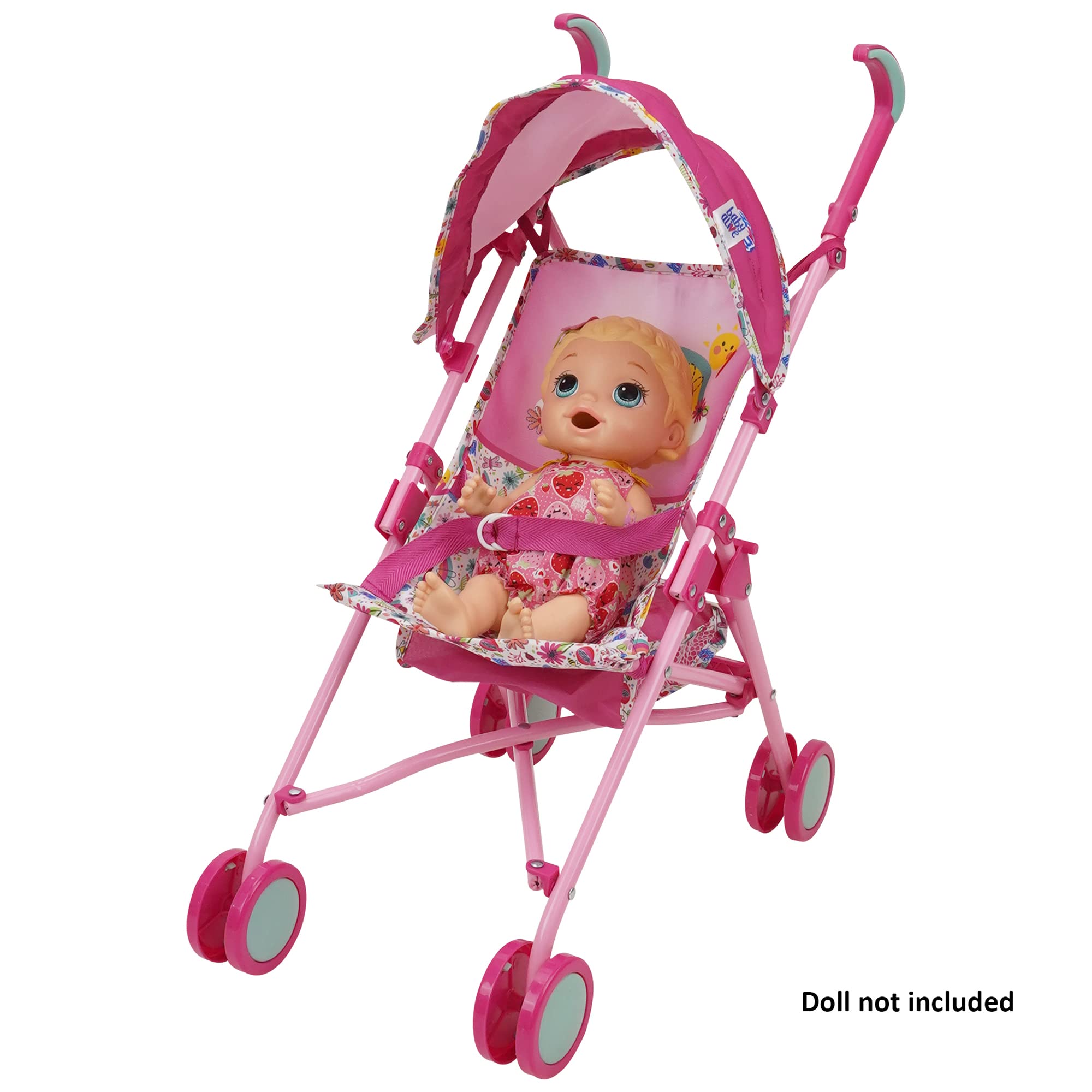 Baby Alive: Doll Stroller - Pink & Rainbow - Fits Dolls Up to 24