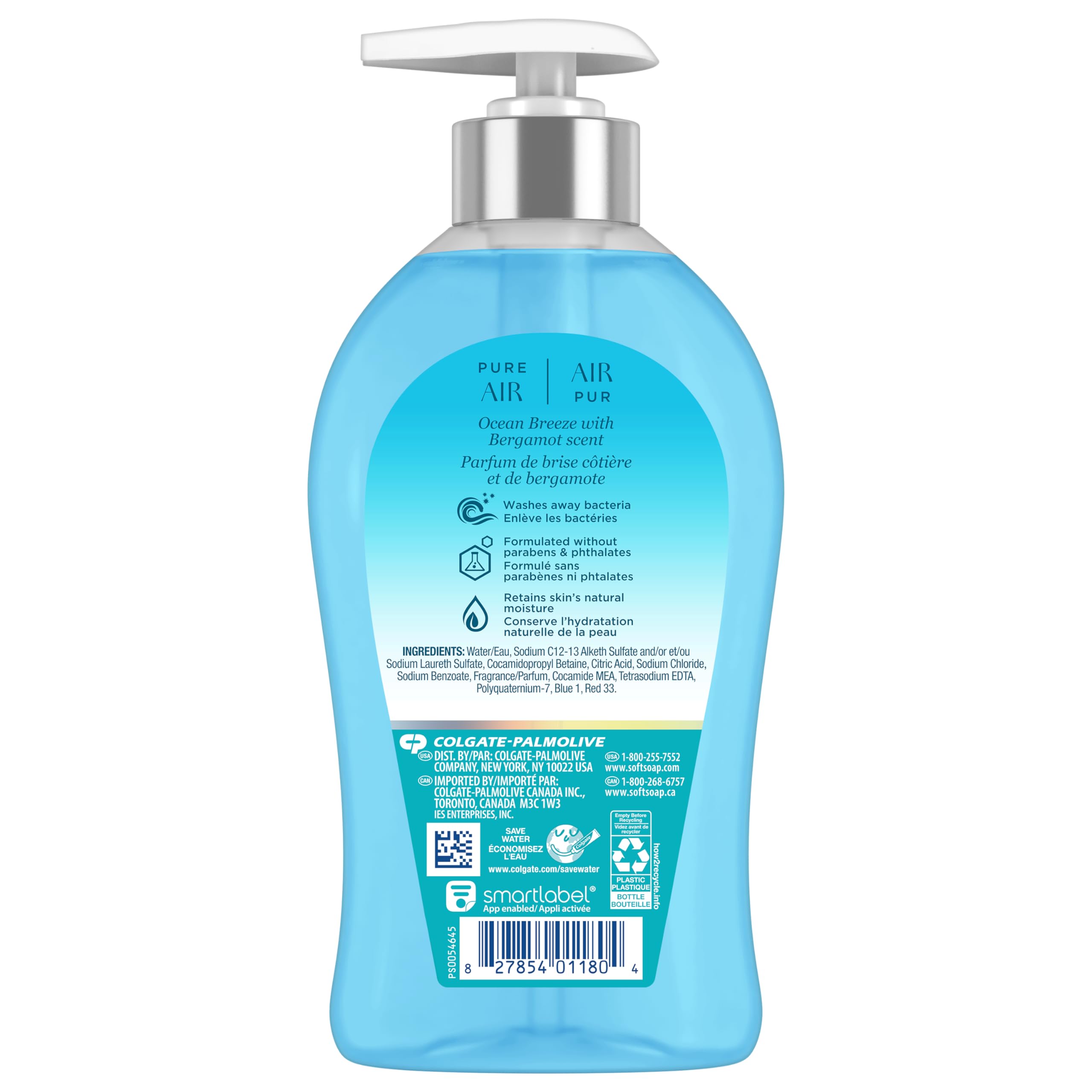 Softsoap Liquid Hand Soap, Pure Air, Ocean Breeze with Bergamot Scent, 11.25 Fl Oz, 6 Pack