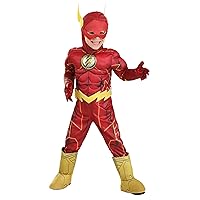 Fun Costumes Toddlers Deluxe Flash Costume, Red Superhero Suit for Movie Comic Cosplay, Hero Dress-Up Parties & Halloween 18 Months