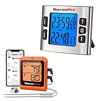 ThermoPro Wireless Meat Thermometer of 500FT+ThermoPro TM02 Digital Kitchen Timer