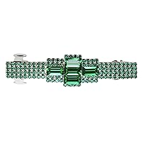 Faship Gorgeous Emerald Color Green Crystal Hair Barrette Clip