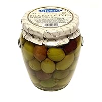 Giusto Sapore Italian Olives - Mixed Pitted - Premium Gourmet GMO Free - Imported from Italy and Family Owned - 19.4oz.