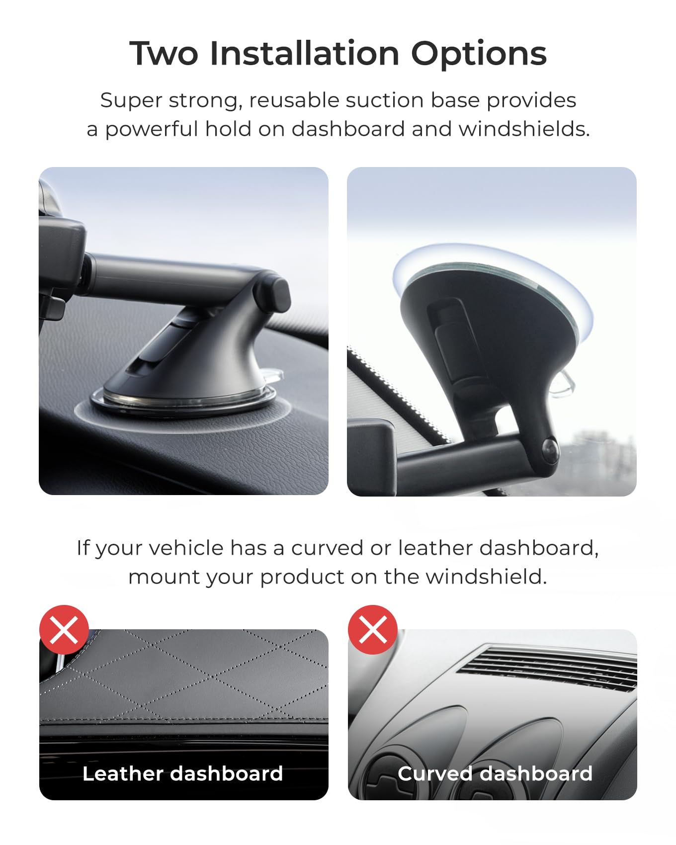 iOttie Easy One Touch 6 Universal Car Mount Dashboard & Windshield Suction Cup Phone Holder for iPhone Samsung, Google, All Smartphones