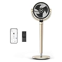 Dreo Pedestal Fan with Smart Control, 43'' Inches, 150°+120° Omni-Directional Oscillating Quiet Fans for Bedroom, 110ft Circulator Fan with DC Motor, Self Dimming, 9 Speeds, 6 Modes, Wi-Fi/Voice/Alexa