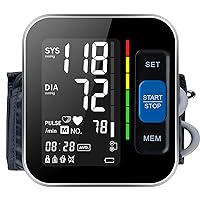 Blood Pressure Monitor for Home Use, Digital BP Machine Arm Type with Large LCD Display & Dual User Mode, Adjustable Arm Cuff(Black)
