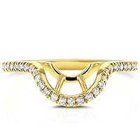 Kobelli Lab Grown Diamond Notched Basket Curve Wedding Band 1/4 CTW 14k Yellow Gold (DEF/VS)